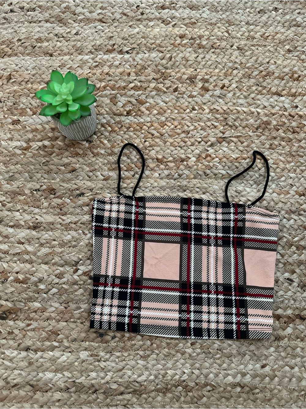 PLAID CROP TANK